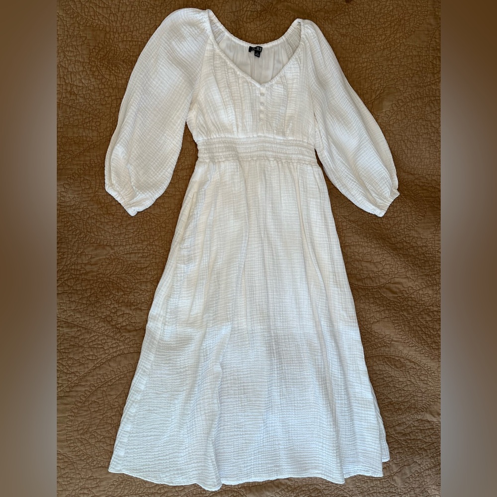 J. Crew White Long Sleeve Dress